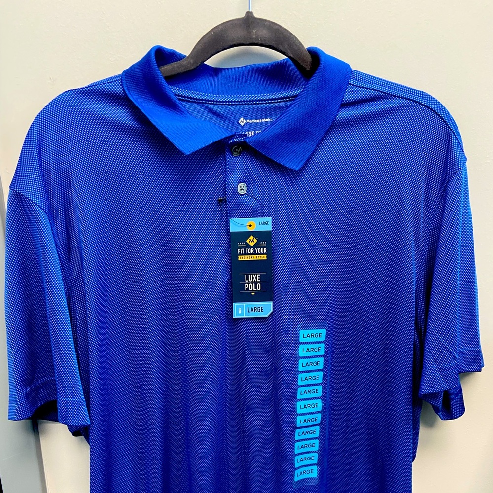 Members Mark Luxe Polo Large Blue